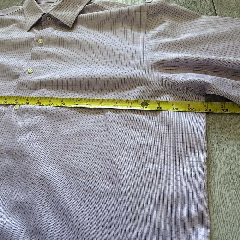 Brooks Brothers Men's Regular Fit Non-Iron Button-Up Shirt 17-4/5 Lavender Plaid